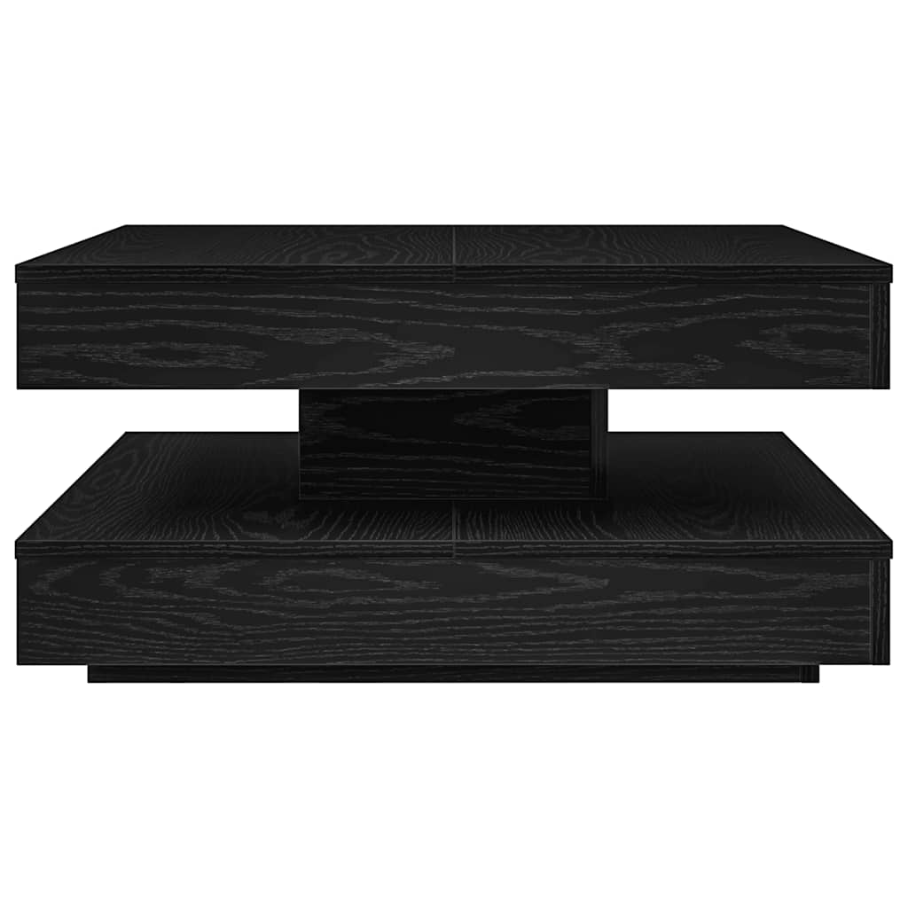 Tavolino da Caffè Girevole a 360 Gradi Nero 70x70x34,5 cm