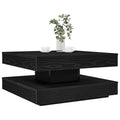 Tavolino da Caffè Girevole a 360 Gradi Nero 70x70x34,5 cm