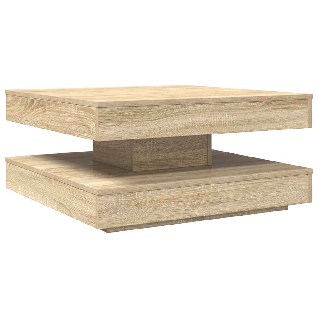 Tavolino da Caffè Girevole a 360 Gradi Sonoma 70x70x34,5 cm