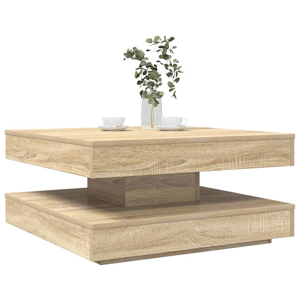 Tavolino da Caffè Girevole a 360 Gradi Sonoma 70x70x34,5 cm