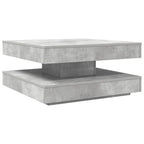 Tavolino da Caffè Girevole a 360 Gradi Grigio 70x70x34,5 cm