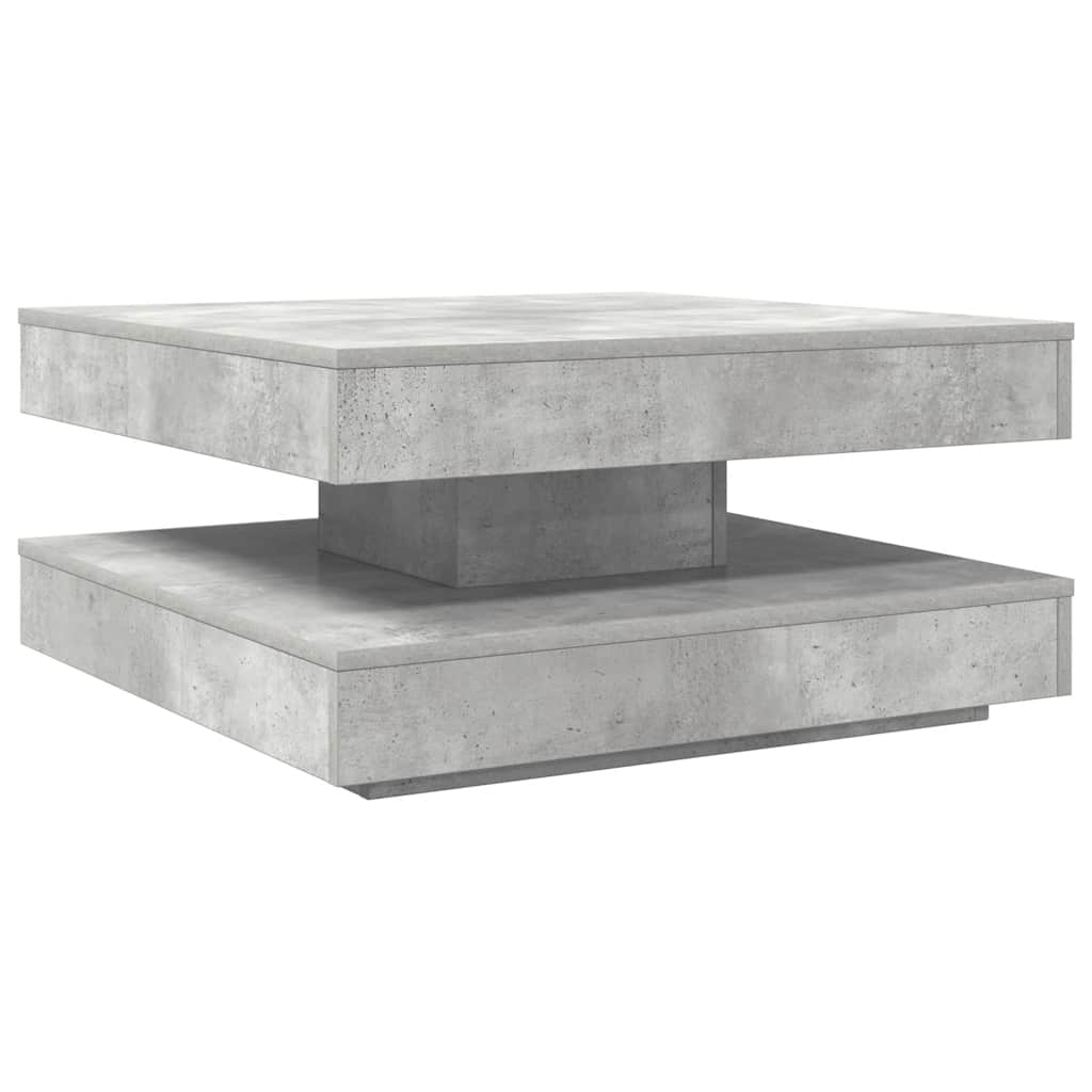 Tavolino da Caffè Girevole a 360 Gradi Grigio 70x70x34,5 cm
