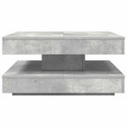 Tavolino da Caffè Girevole a 360 Gradi Grigio 70x70x34,5 cm