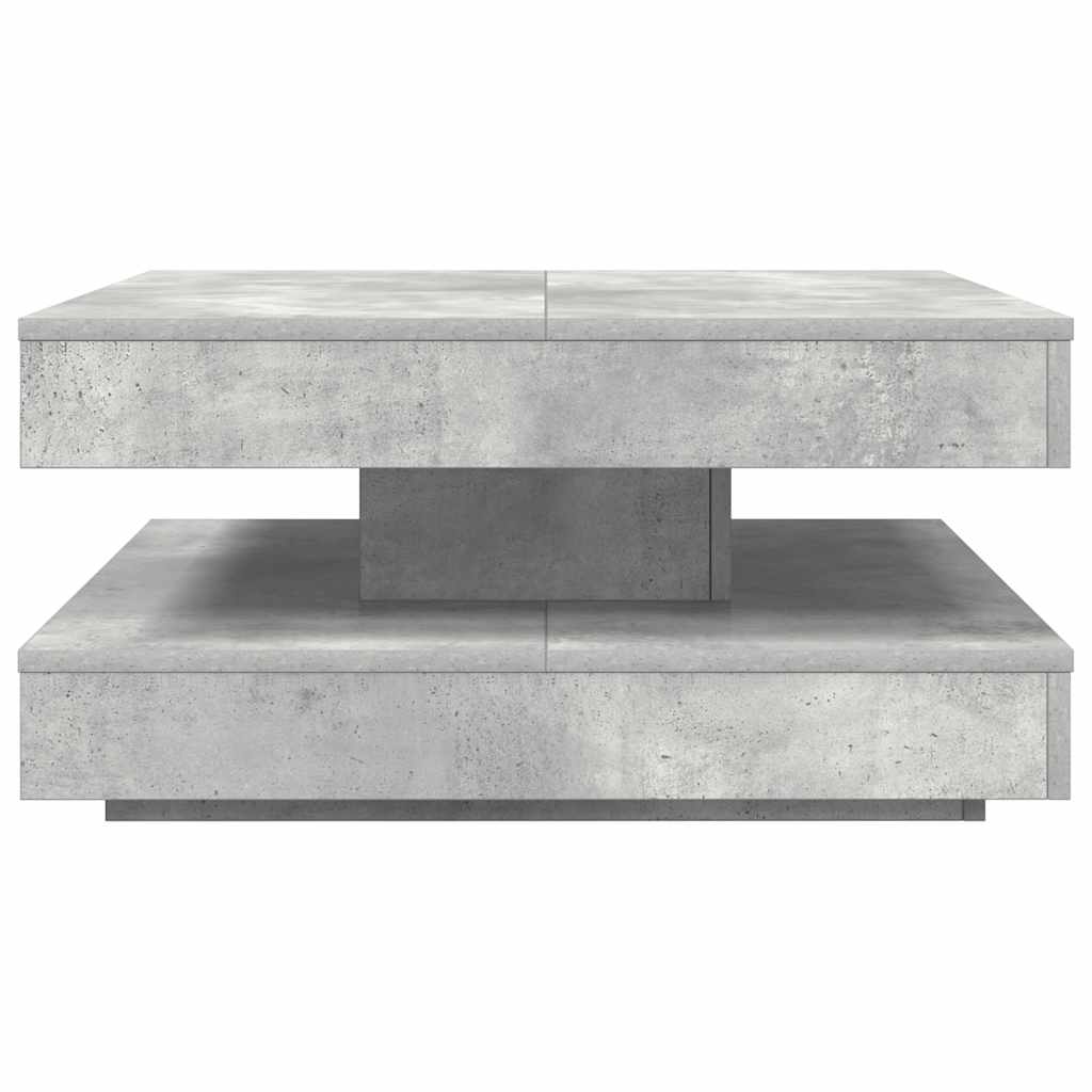 Tavolino da Caffè Girevole a 360 Gradi Grigio 70x70x34,5 cm