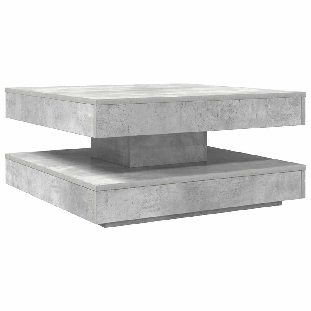 Tavolino da Caffè Girevole a 360 Gradi Grigio 70x70x34,5 cm