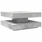 Tavolino da Caffè Girevole a 360 Gradi Grigio 70x70x34,5 cm