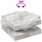 Tavolino da Caffè Girevole a 360 Gradi Grigio 70x70x34,5 cm