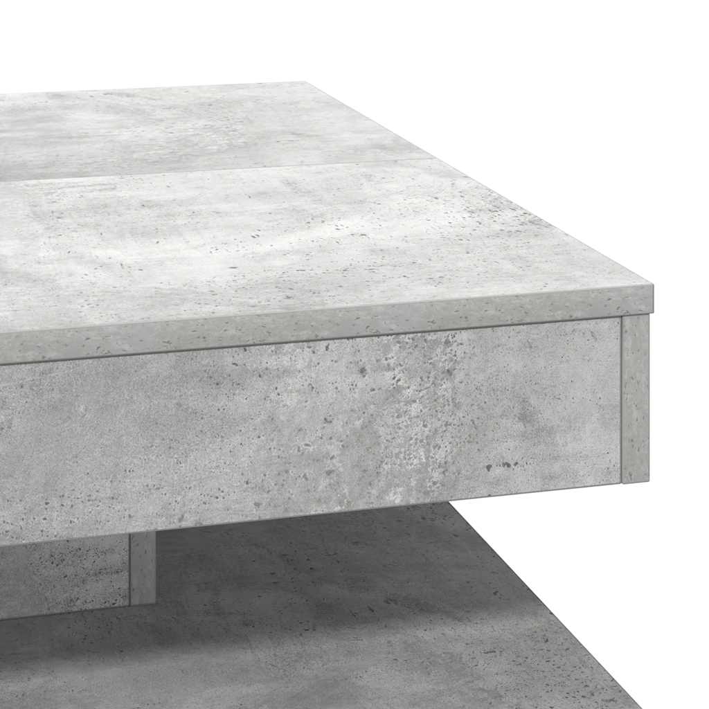 Tavolino da Caffè Girevole a 360 Gradi Grigio 70x70x34,5 cm