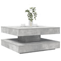 Tavolino da Caffè Girevole a 360 Gradi Grigio 70x70x34,5 cm