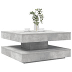 Tavolino da Caffè Girevole a 360 Gradi Grigio 70x70x34,5 cm