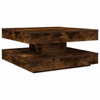 Tavolino da Caffè Girevole a 360 Gradi Rovere 70x70x34,5 cm