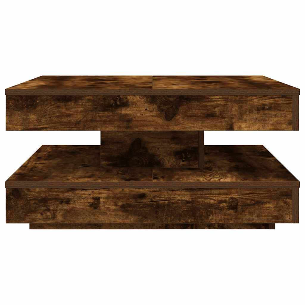 Tavolino da Caffè Girevole a 360 Gradi Rovere 70x70x34,5 cm