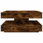 Tavolino da Caffè Girevole a 360 Gradi Rovere 70x70x34,5 cm