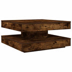 Tavolino da Caffè Girevole a 360 Gradi Rovere 70x70x34,5 cm