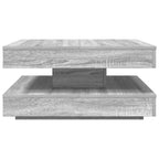 Tavolino da Caffè Girevole a 360 Gradi Grigio 70x70x34,5 cm