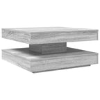 Tavolino da Caffè Girevole a 360 Gradi Grigio 70x70x34,5 cm