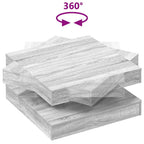 Tavolino da Caffè Girevole a 360 Gradi Grigio 70x70x34,5 cm