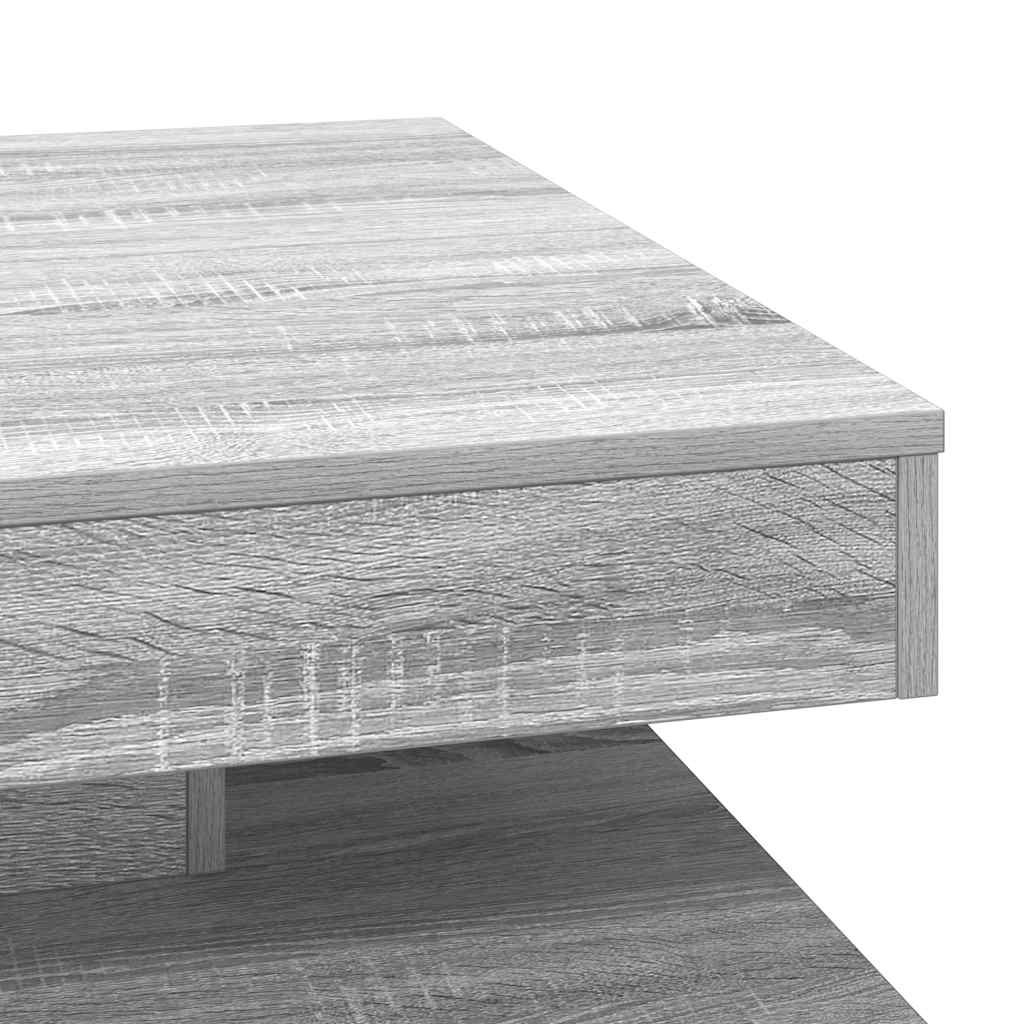 Tavolino da Caffè Girevole a 360 Gradi Grigio 70x70x34,5 cm