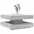 Tavolino da Caffè Girevole a 360 Gradi Grigio 70x70x34,5 cm