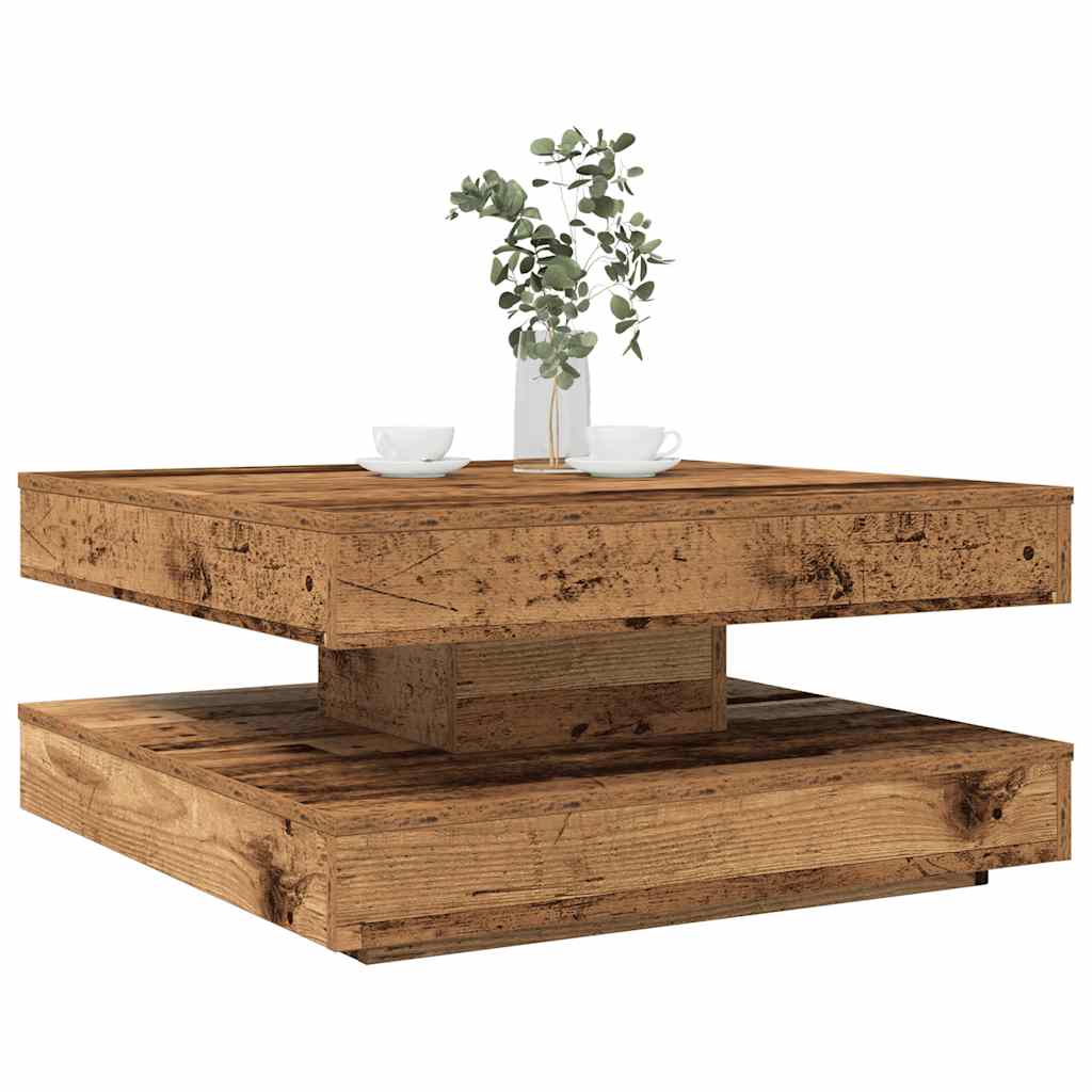 Tavolino da Caffè Girevole a 360 Gradi Antico 70x70x34,5 cm