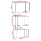 Tavolini Impilabili 3 pz Neri in Legno Multistrato