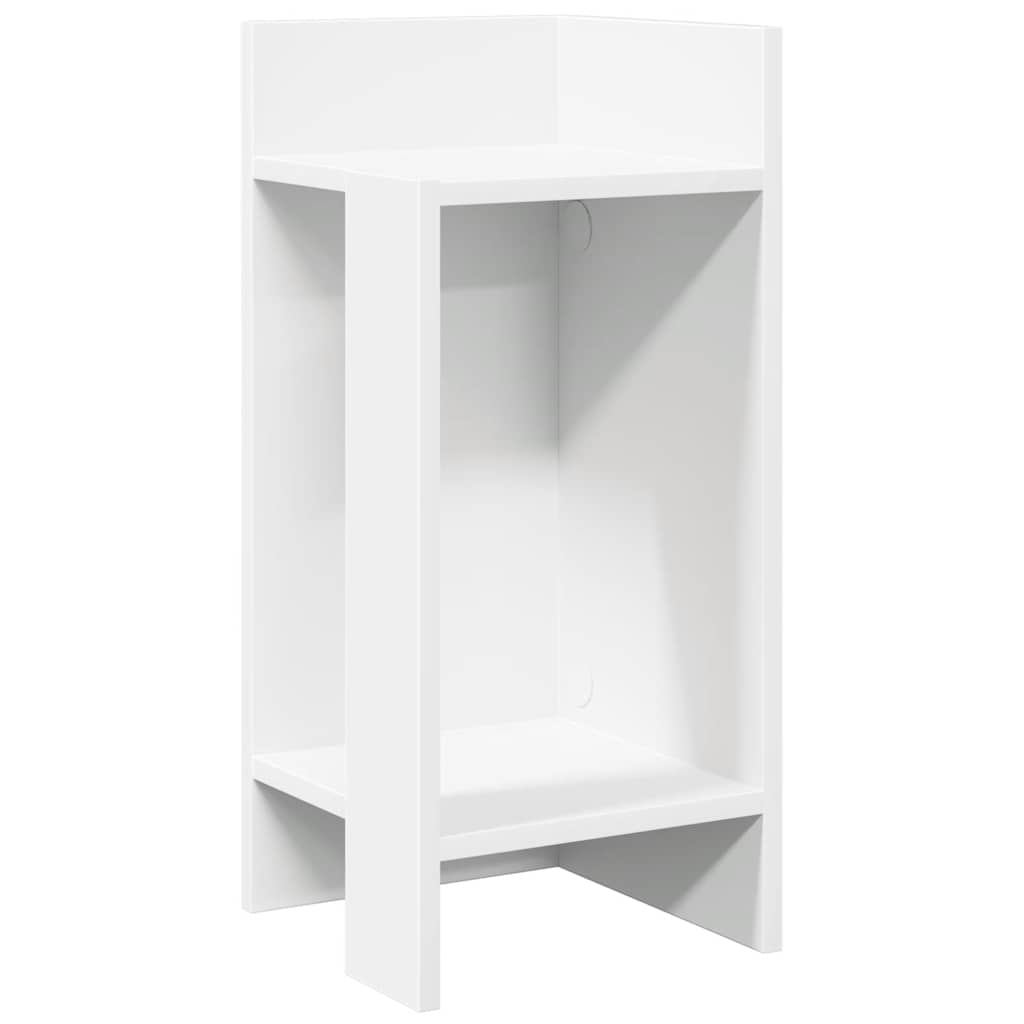 Tavolino Laterale con Ripiano Bianco 25,5x27x60 cm