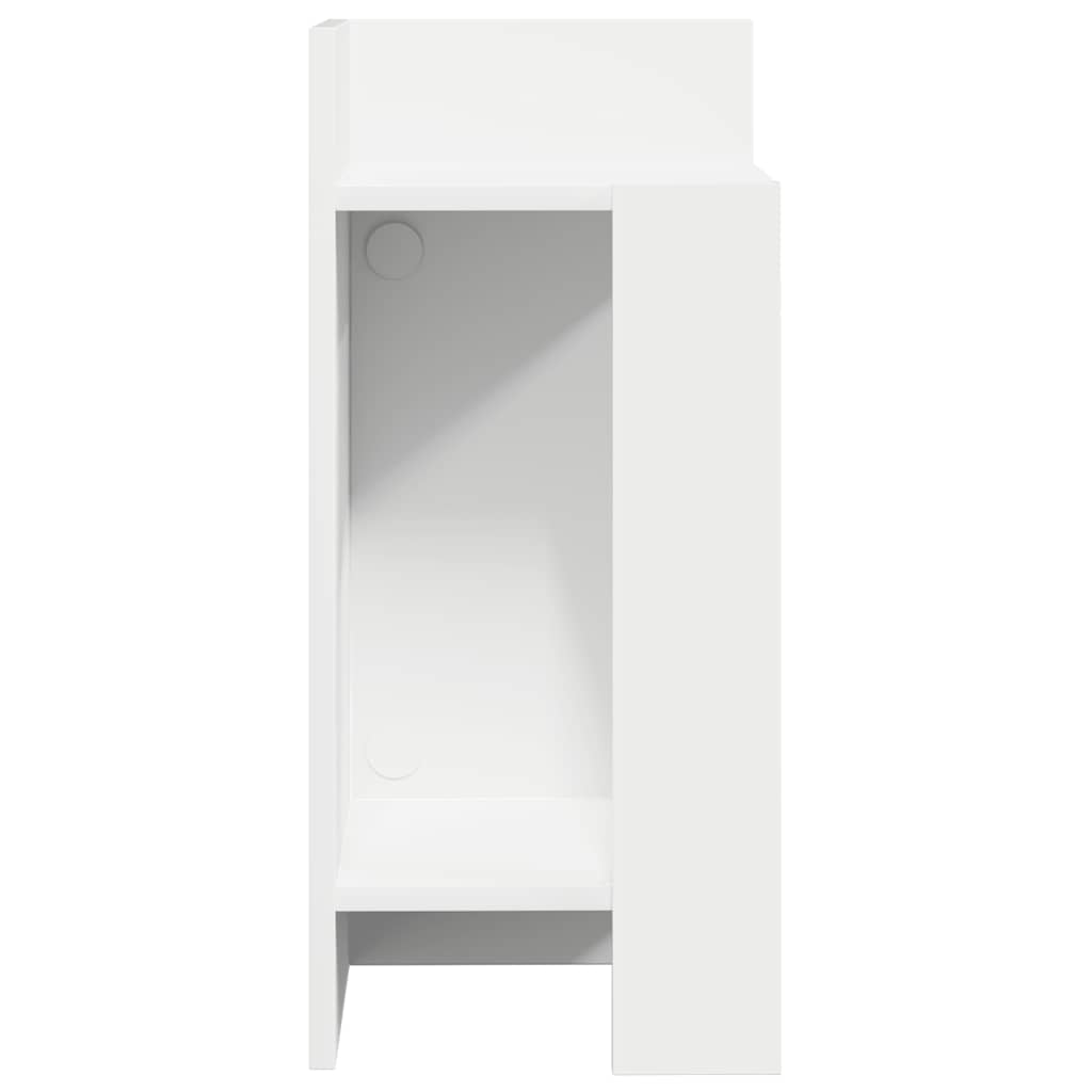 Tavolino Laterale con Ripiano Bianco 25,5x27x60 cm