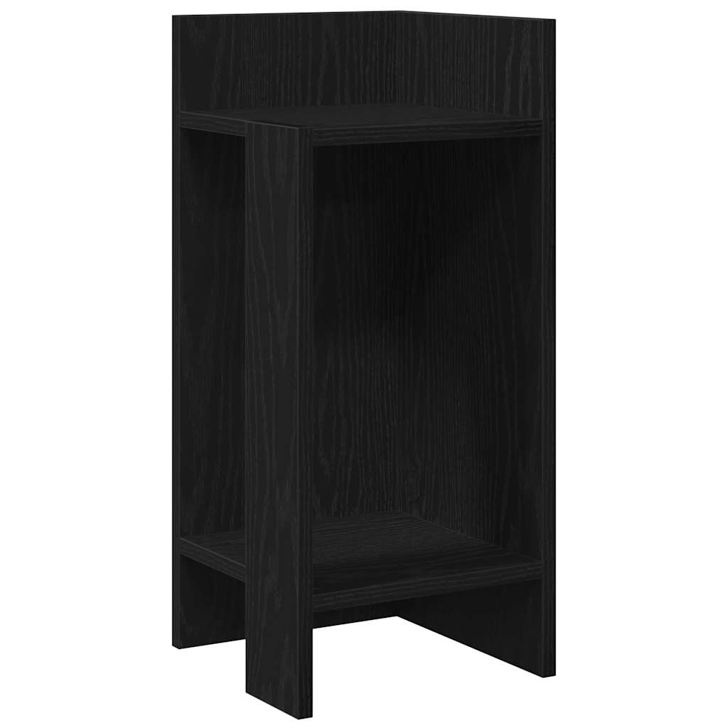 Tavolino Laterale con Ripiano Nero 25,5x27x60 cm