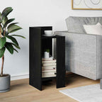 Tavolino Laterale con Ripiano Nero 25,5x27x60 cm