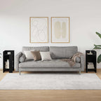 Tavolini Laterali 2pz con Ripiano Nero 25,5x27x60 cm