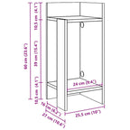 Tavolini Laterali 2pz con Ripiano Nero 25,5x27x60 cm