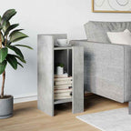 Tavolino Laterale con Ripiano Grigio Cemento 25,5x27x60 cm