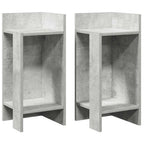 Tavolini Laterali 2 pz con Ripiano Grigio Cemento 25,5x27x60 cm