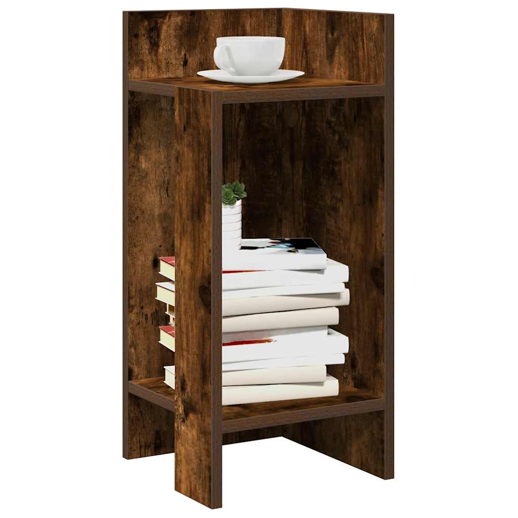 Tavolino Laterale con Ripiano Rovere Fumo 25,5x27x60 cm