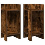 Tavolini Laterali 2 pz con Ripiano Rovere Fumo 25,5x27x60 cm
