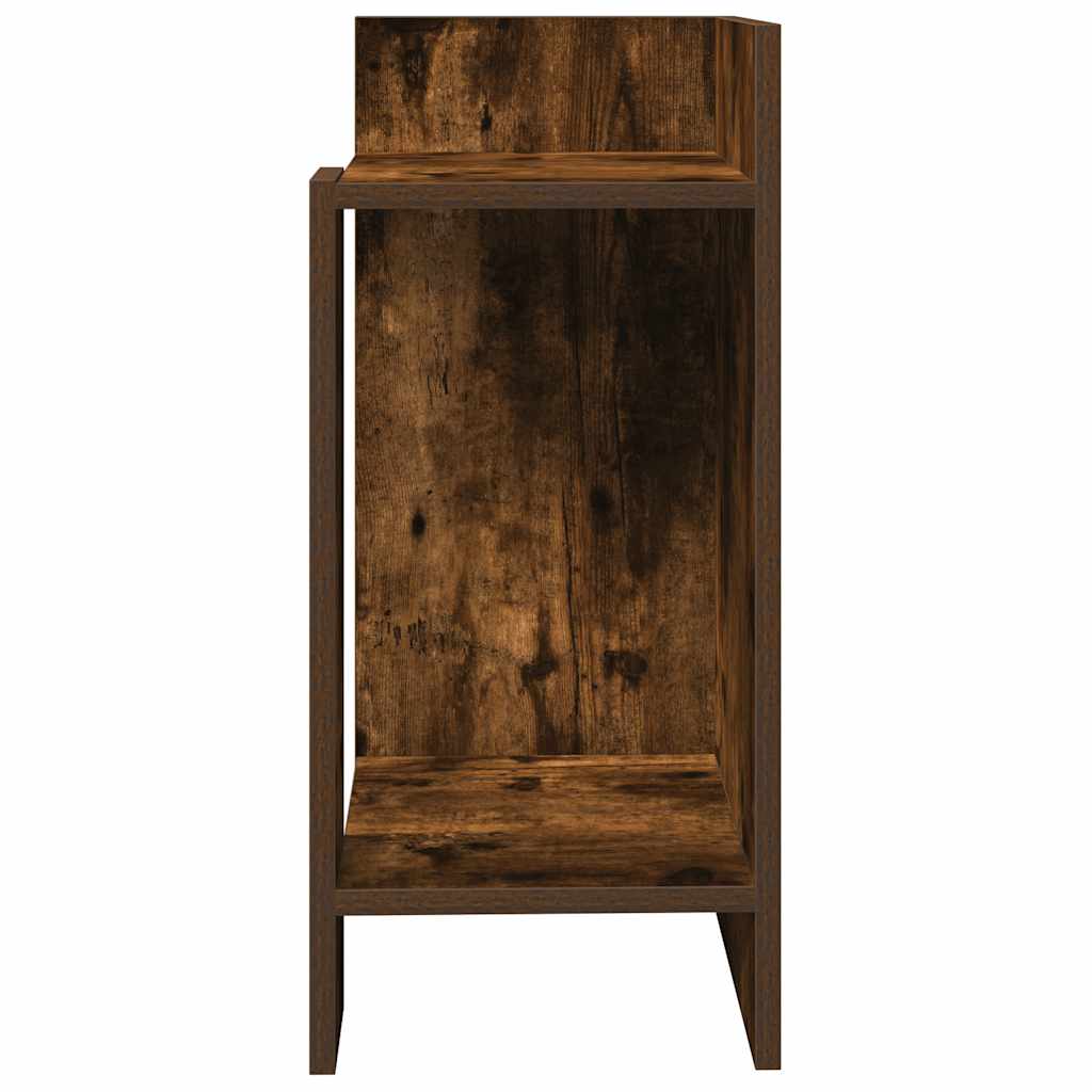 Tavolini Laterali 2 pz con Ripiano Rovere Fumo 25,5x27x60 cm