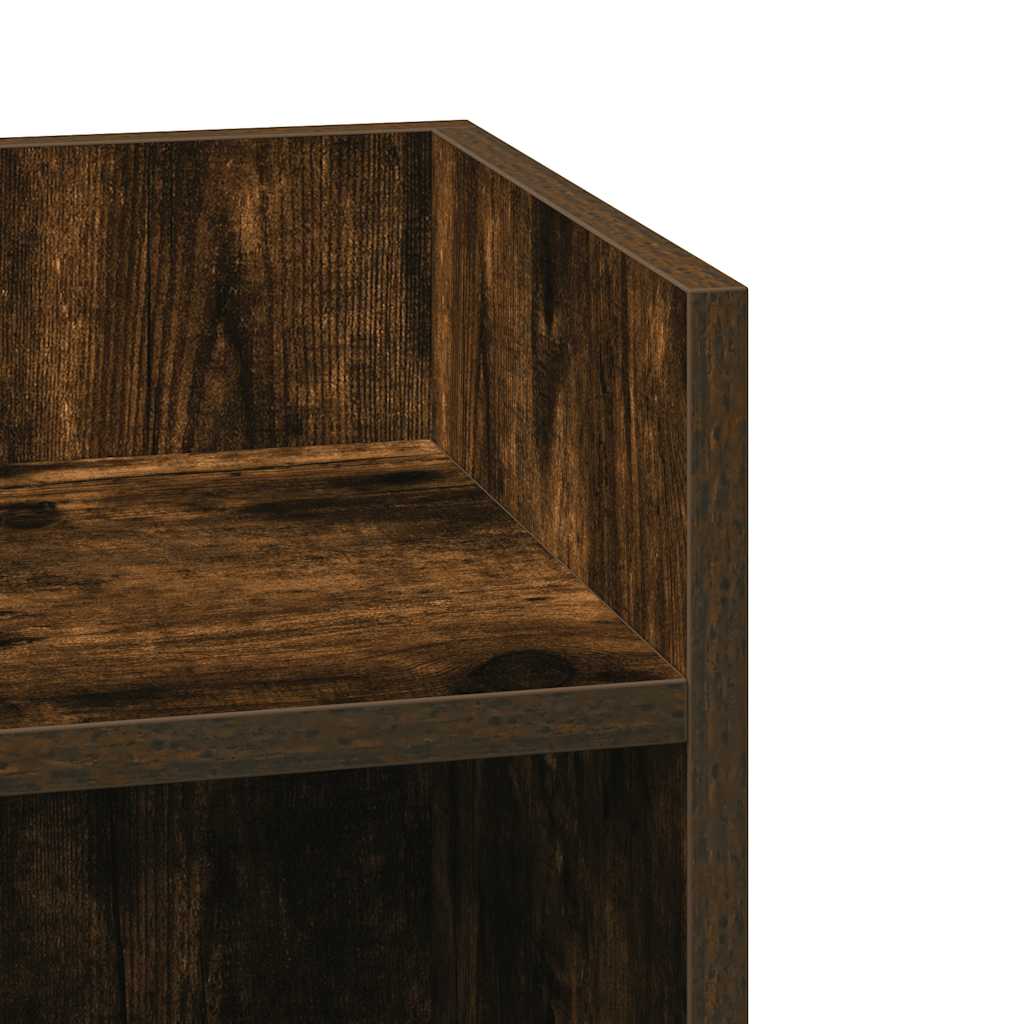 Tavolini Laterali 2 pz con Ripiano Rovere Fumo 25,5x27x60 cm
