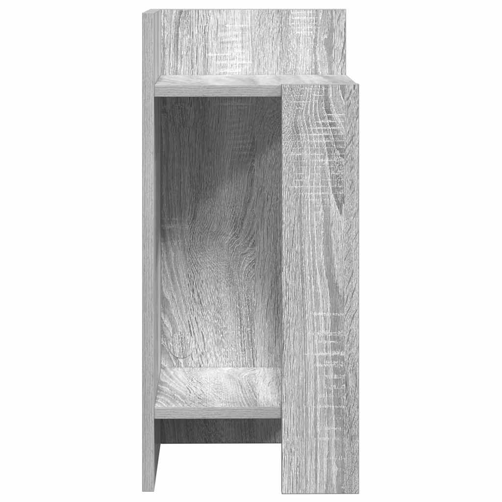 Tavolino Laterale con Ripiano Grigio Sonoma 25,5x27x60 cm