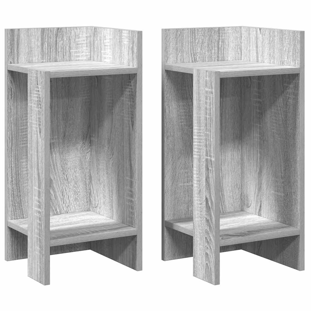 Tavolini Laterali 2 pz con Ripiano Grigio Sonoma 25,5x27x60 cm