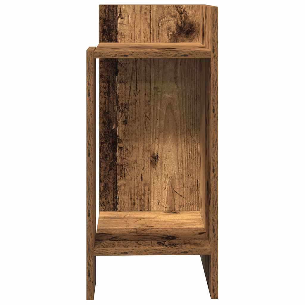 Tavolini Laterali 2 pz con Ripiano Legno Antico 25,5x27x60 cm