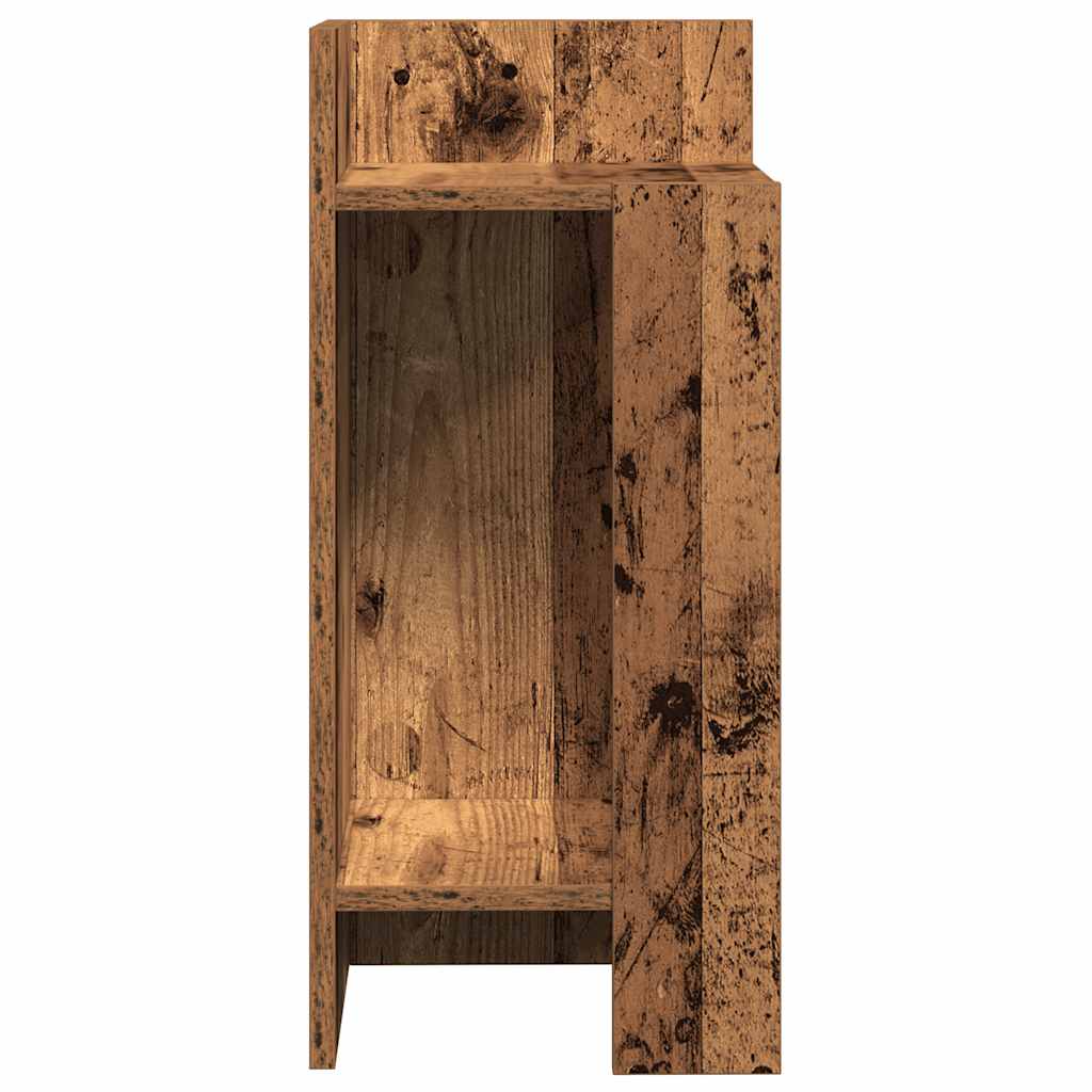Tavolini Laterali 2 pz con Ripiano Legno Antico 25,5x27x60 cm