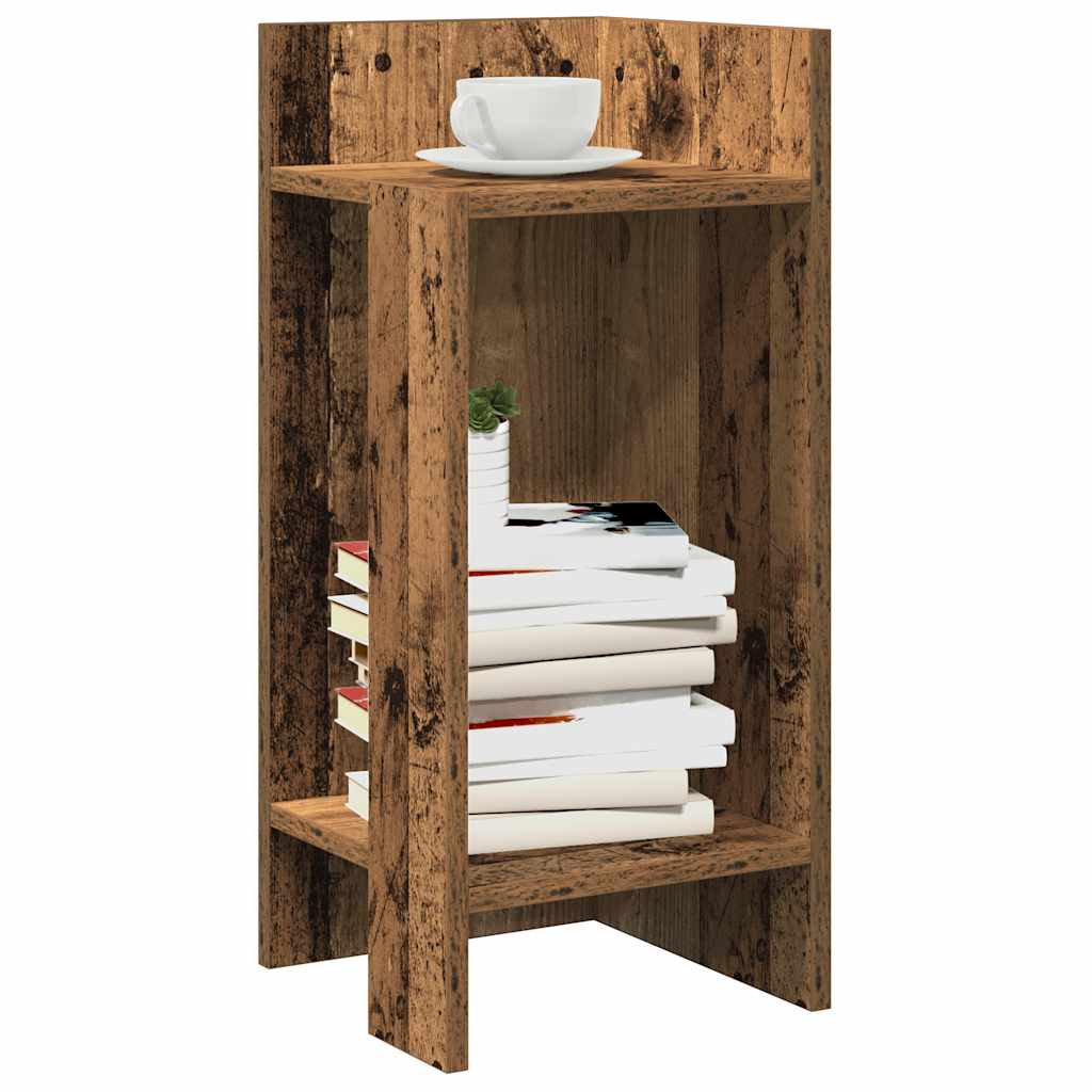 Tavolini Laterali 2 pz con Ripiano Legno Antico 25,5x27x60 cm