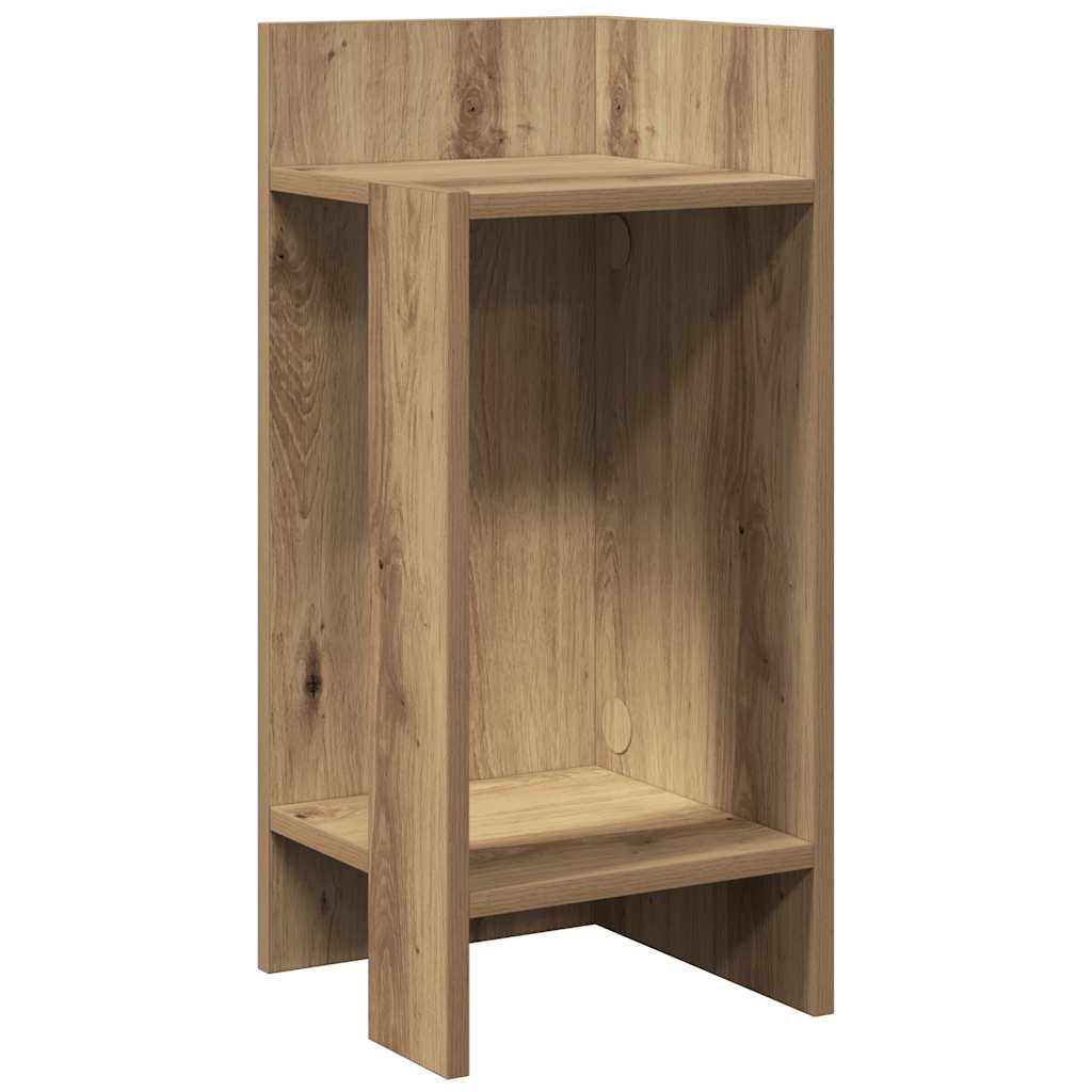 Tavolino Laterale con Ripiano Rovere Artigianale 25,5x27x60 cm