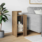 Tavolino Laterale con Ripiano Rovere Artigianale 25,5x27x60 cm