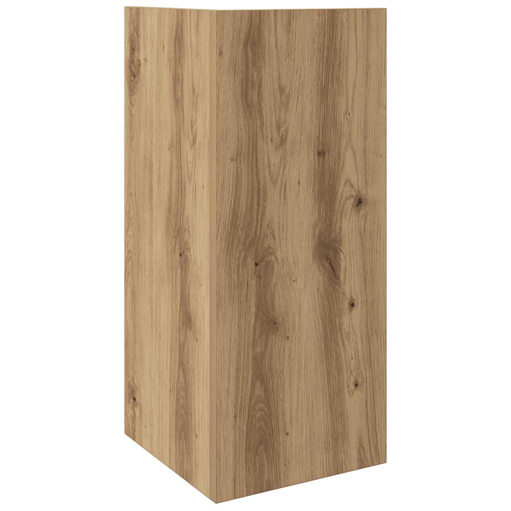 Tavolino Laterale con Ripiano Rovere Artigianale 25,5x27x60 cm