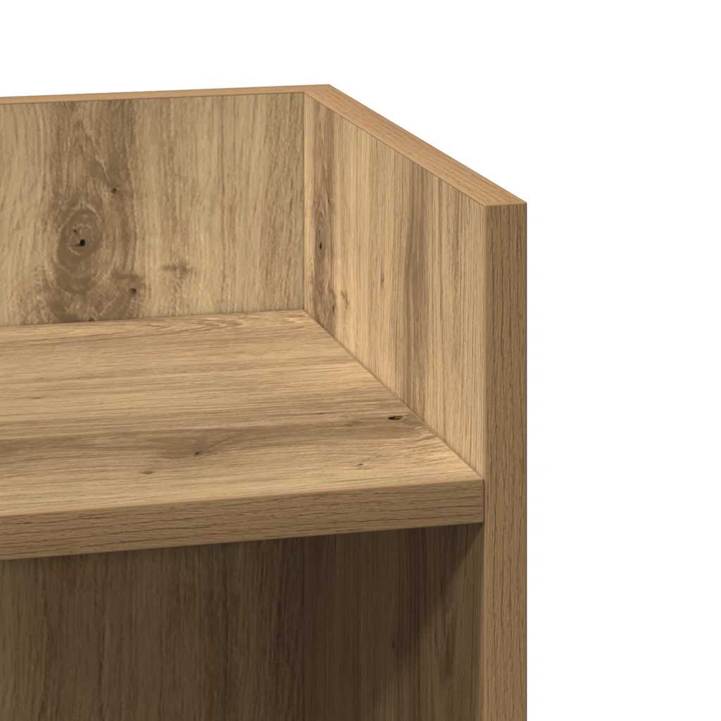 Tavolino Laterale con Ripiano Rovere Artigianale 25,5x27x60 cm