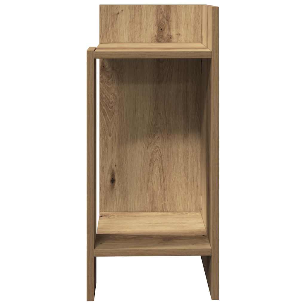 Tavolini Laterali 2pz con Ripiano Rovere Artigianale