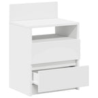 Comodini 2 pz con 2 Cassetti Bianchi 40x33x60 cm