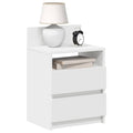 Comodini 2 pz con 2 Cassetti Bianchi 40x33x60 cm