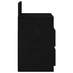Comodino con 2 Cassetti Nero 40x33x60 cm